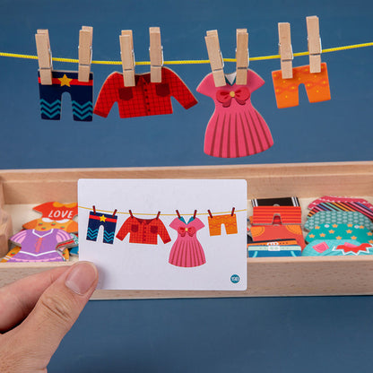 Wooden Early Education Characters Drying Clothes And Dressing Up Jigsaw Puzzle Game 🇨🇳