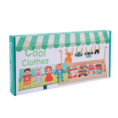 Wooden Early Education Characters Drying Clothes And Dressing Up Jigsaw Puzzle Game 🇨🇳
